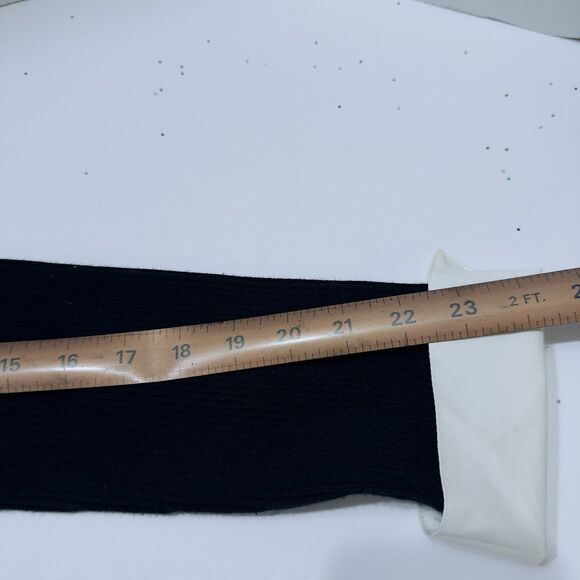 Notation Black Sweater White Collar Sleeve Bottom Trim Large - Picture 9 of 11